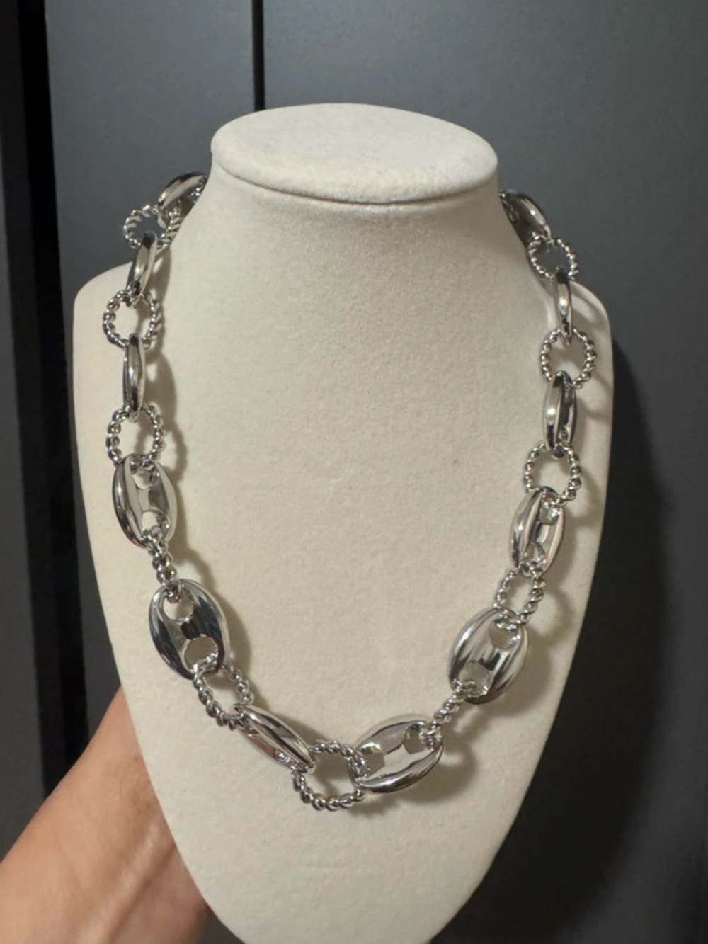 Silver Link Statement Necklace - Women Jewelry